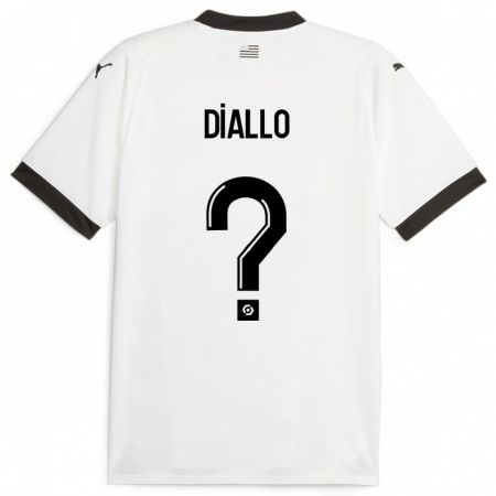 Kandiny Kinder Amadou Diallo #0 Weiß Auswärtstrikot Trikot 2023/24 T-Shirt