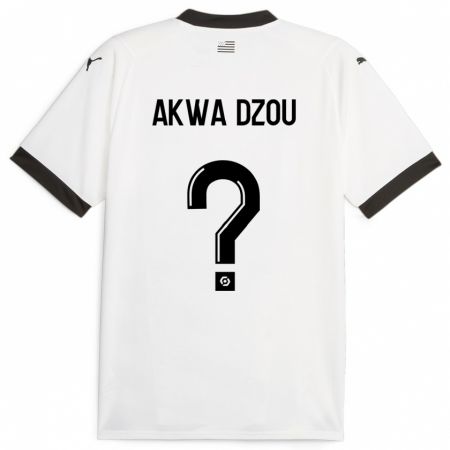 Kandiny Kinder Yoan Akwa Dzou #0 Weiß Auswärtstrikot Trikot 2023/24 T-Shirt