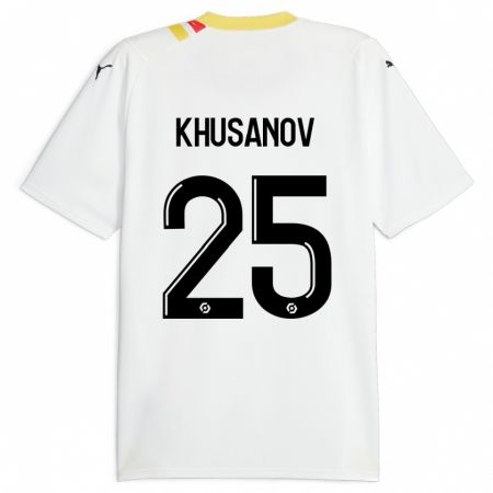 Kandiny Kinder Abdukodir Khusanov #25 Schwarz Auswärtstrikot Trikot 2023/24 T-Shirt