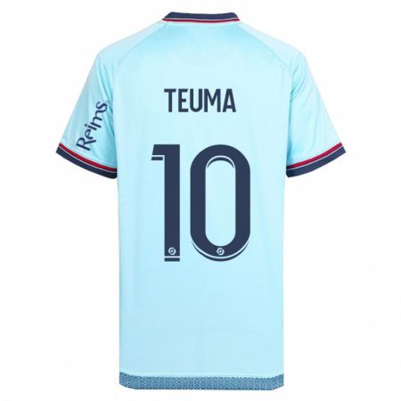 Kandiny Kinder Teddy Teuma #10 Himmelblau Auswärtstrikot Trikot 2023/24 T-Shirt