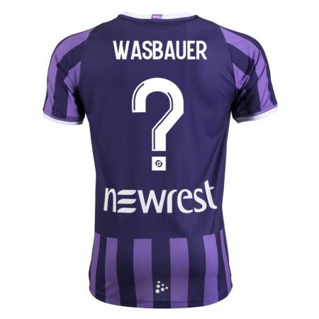 Kandiny Kinder Nicolas Wasbauer #0 Lila Auswärtstrikot Trikot 2023/24 T-Shirt