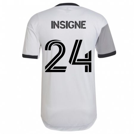 Kandiny Kinder Lorenzo Insigne #24 Weiß Auswärtstrikot Trikot 2023/24 T-Shirt