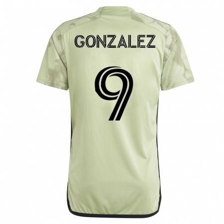 Kandiny Kinder Mario González #9 Grün Auswärtstrikot Trikot 2023/24 T-Shirt