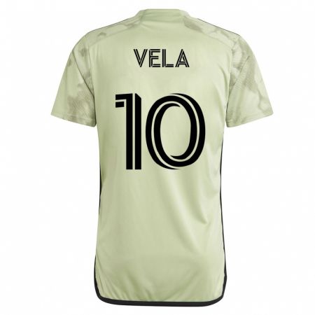 Kandiny Kinder Carlos Vela #10 Grün Auswärtstrikot Trikot 2023/24 T-Shirt