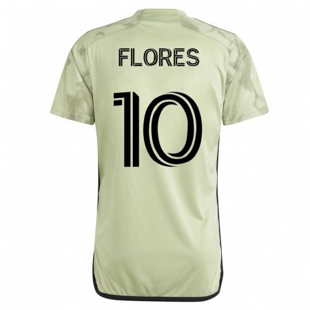 Kandiny Kinder Leonardo Flores #10 Grün Auswärtstrikot Trikot 2023/24 T-Shirt