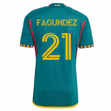 Kandiny Kinder Diego Fagúndez #21 Grün Auswärtstrikot Trikot 2023/24 T-Shirt