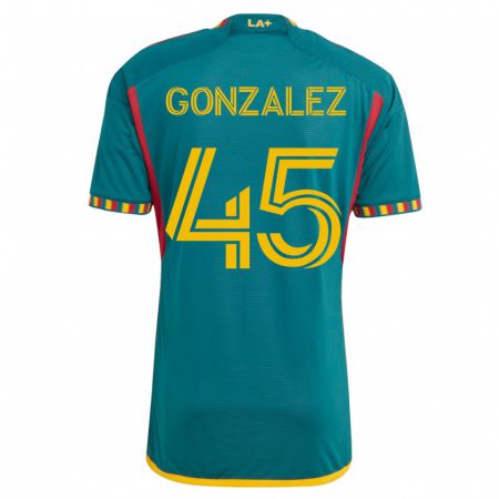 Kandiny Kinder Adrián González #45 Grün Auswärtstrikot Trikot 2023/24 T-Shirt
