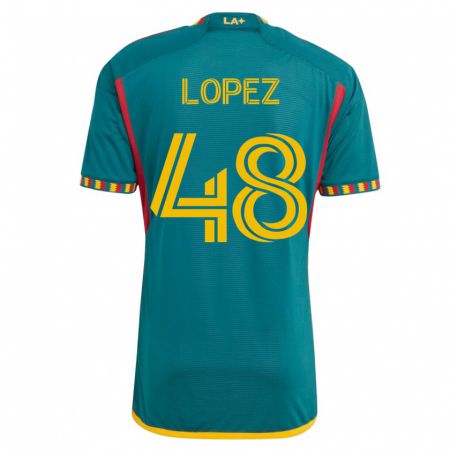 Kandiny Kinder Diego López #48 Grün Auswärtstrikot Trikot 2023/24 T-Shirt