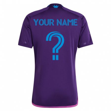Kandiny Kinder Ihren Namen #0 Violett Auswärtstrikot Trikot 2023/24 T-Shirt
