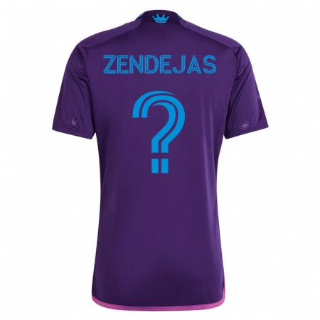 Kandiny Kinder Adrián Zendejas #0 Violett Auswärtstrikot Trikot 2023/24 T-Shirt