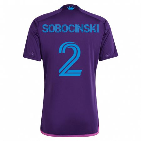 Kandiny Kinder Jan Sobocinski #2 Violett Auswärtstrikot Trikot 2023/24 T-Shirt