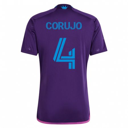 Kandiny Kinder Guzmán Corujo #4 Violett Auswärtstrikot Trikot 2023/24 T-Shirt