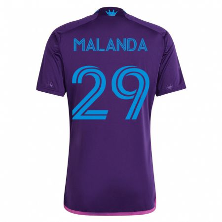 Kandiny Kinder Adilson Malanda #29 Violett Auswärtstrikot Trikot 2023/24 T-Shirt