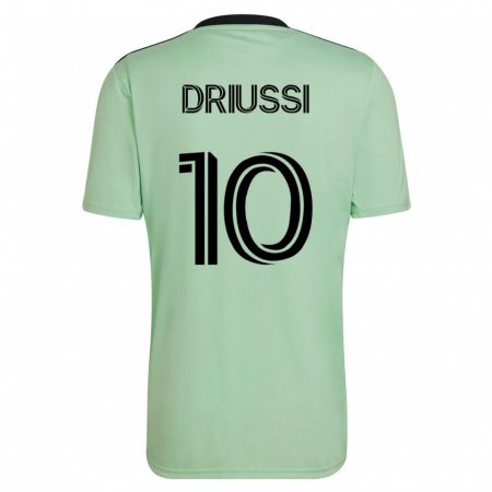 Kandiny Kinder Sebastián Driussi #10 Hellgrün Auswärtstrikot Trikot 2023/24 T-Shirt