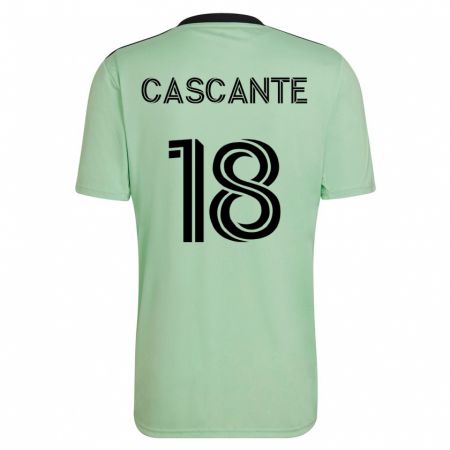Kandiny Kinder Julio Cascante #18 Hellgrün Auswärtstrikot Trikot 2023/24 T-Shirt