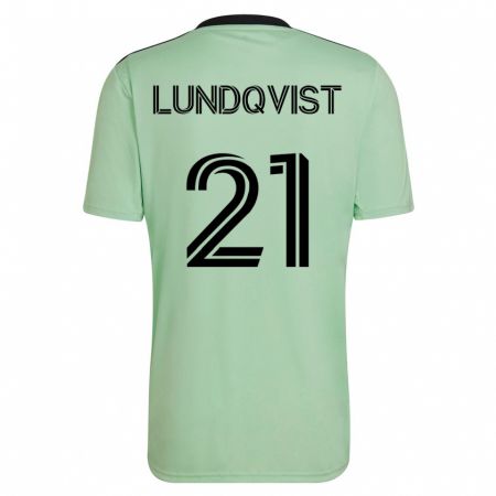 Kandiny Kinder Adam Lundqvist #21 Hellgrün Auswärtstrikot Trikot 2023/24 T-Shirt