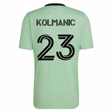 Kandiny Kinder Zan Kolmanic #23 Hellgrün Auswärtstrikot Trikot 2023/24 T-Shirt