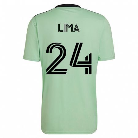 Kandiny Kinder Nick Lima #24 Hellgrün Auswärtstrikot Trikot 2023/24 T-Shirt