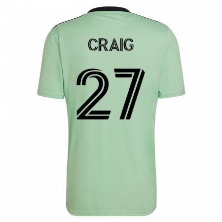 Kandiny Kinder Brandan Craig #27 Hellgrün Auswärtstrikot Trikot 2023/24 T-Shirt