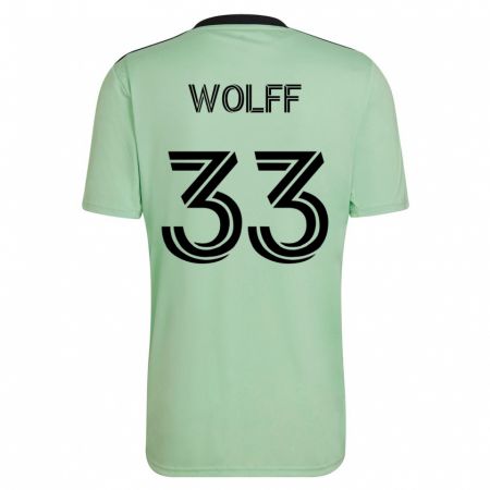 Kandiny Kinder Owen Wolff #33 Hellgrün Auswärtstrikot Trikot 2023/24 T-Shirt