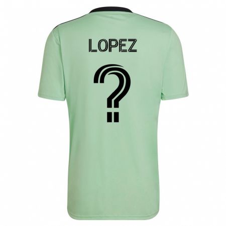 Kandiny Kinder Eric López #0 Hellgrün Auswärtstrikot Trikot 2023/24 T-Shirt