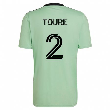 Kandiny Kinder Cheick Touré #2 Hellgrün Auswärtstrikot Trikot 2023/24 T-Shirt