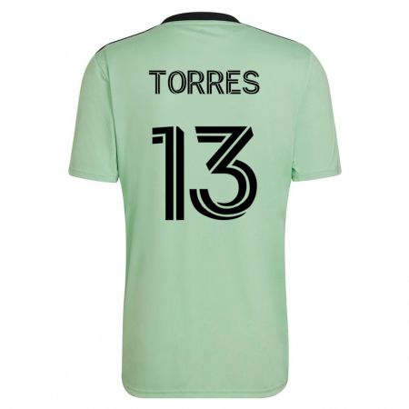 Kandiny Kinder Leo Torres #13 Hellgrün Auswärtstrikot Trikot 2023/24 T-Shirt