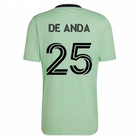 Kandiny Kinder Anthony De Anda #25 Hellgrün Auswärtstrikot Trikot 2023/24 T-Shirt