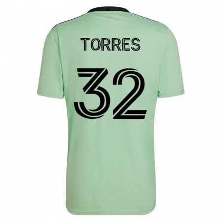 Kandiny Kinder Ervin Torres #32 Hellgrün Auswärtstrikot Trikot 2023/24 T-Shirt