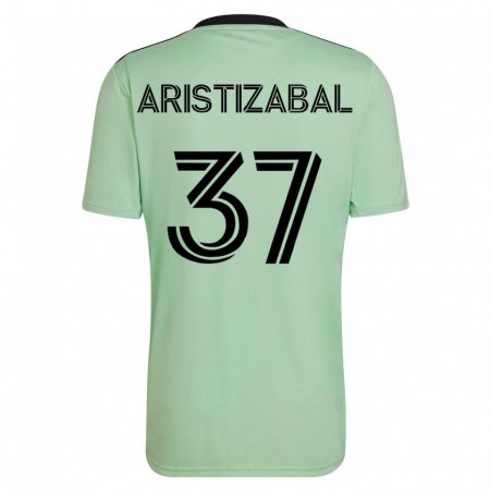 Kandiny Kinder Nicolas Aristizabal #37 Hellgrün Auswärtstrikot Trikot 2023/24 T-Shirt