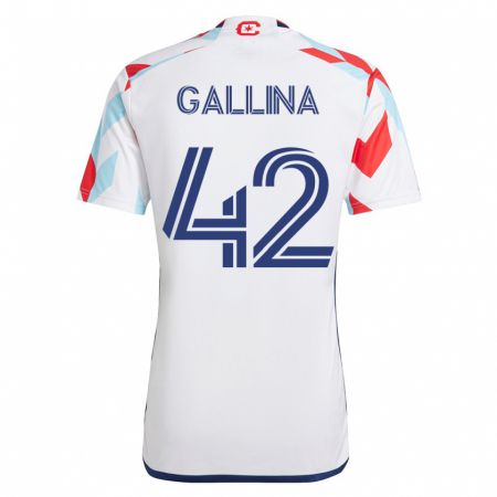 Kandiny Kinder Henrique Gallina #42 Weiß Blau Auswärtstrikot Trikot 2023/24 T-Shirt