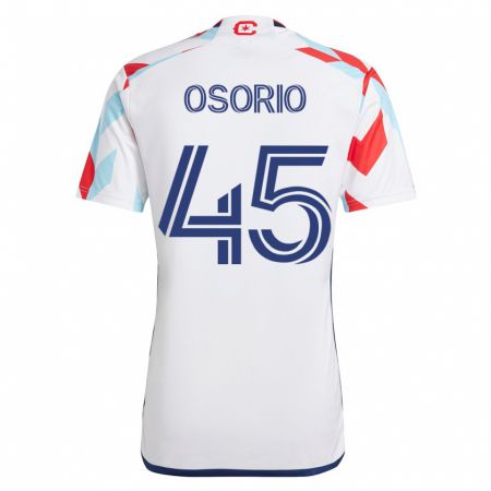 Kandiny Kinder Harold Osorio #45 Weiß Blau Auswärtstrikot Trikot 2023/24 T-Shirt