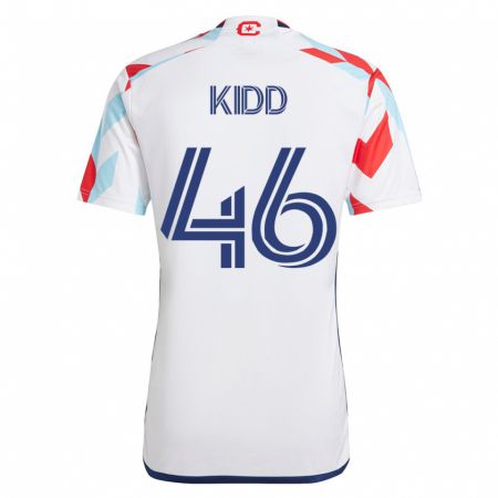 Kandiny Kinder Matteo Kidd #46 Weiß Blau Auswärtstrikot Trikot 2023/24 T-Shirt
