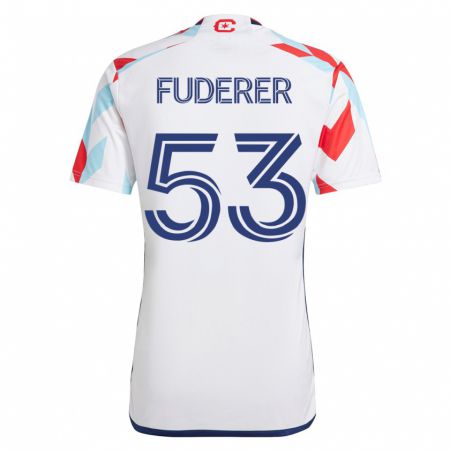 Kandiny Kinder Jake Fuderer #53 Weiß Blau Auswärtstrikot Trikot 2023/24 T-Shirt