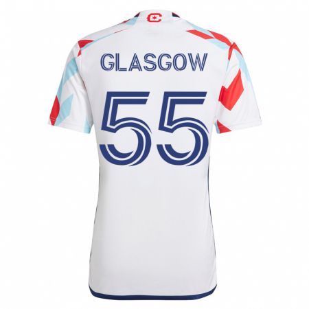 Kandiny Kinder Omari Glasgow #55 Weiß Blau Auswärtstrikot Trikot 2023/24 T-Shirt
