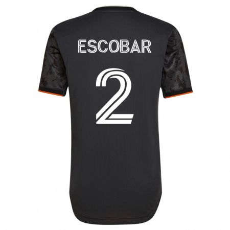 Kandiny Kinder Franco Escobar #2 Schwarz Auswärtstrikot Trikot 2023/24 T-Shirt