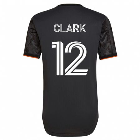 Kandiny Kinder Steve Clark #12 Schwarz Auswärtstrikot Trikot 2023/24 T-Shirt
