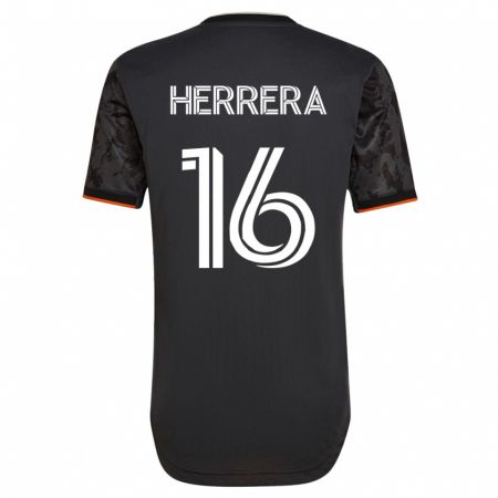 Kandiny Kinder Héctor Herrera #16 Schwarz Auswärtstrikot Trikot 2023/24 T-Shirt