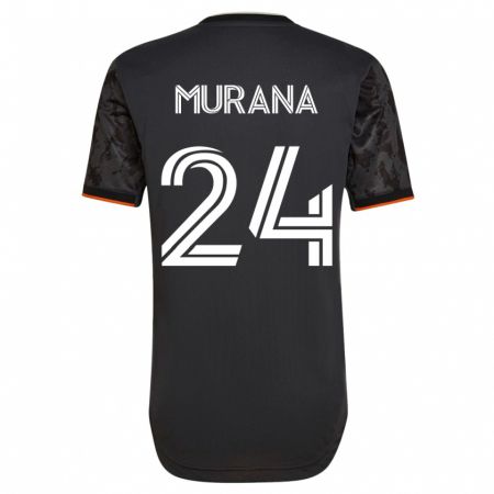 Kandiny Kinder Mujeeb Murana #24 Schwarz Auswärtstrikot Trikot 2023/24 T-Shirt