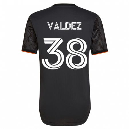 Kandiny Kinder Xavier Valdez #38 Schwarz Auswärtstrikot Trikot 2023/24 T-Shirt