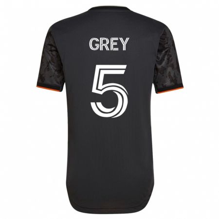 Kandiny Kinder Omar Grey #5 Schwarz Auswärtstrikot Trikot 2023/24 T-Shirt