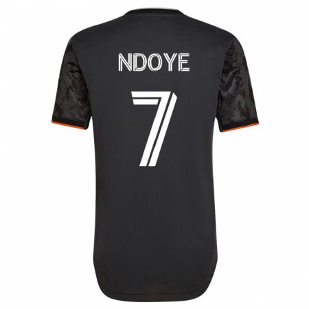 Kandiny Kinder Papa Ndoye #7 Schwarz Auswärtstrikot Trikot 2023/24 T-Shirt