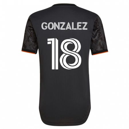 Kandiny Kinder Diego Gonzalez #18 Schwarz Auswärtstrikot Trikot 2023/24 T-Shirt