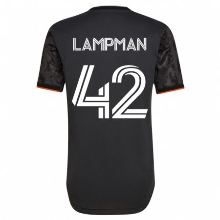 Kandiny Kinder Tate Lampman #42 Schwarz Auswärtstrikot Trikot 2023/24 T-Shirt