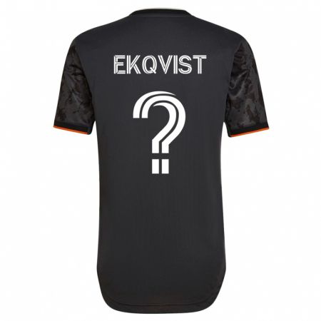 Kandiny Kinder Akseli Ekqvist #0 Schwarz Auswärtstrikot Trikot 2023/24 T-Shirt