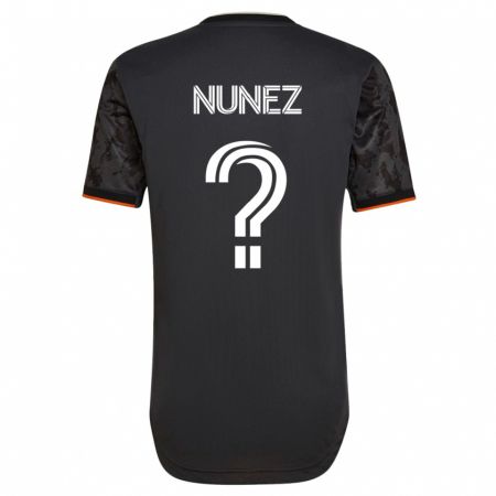 Kandiny Kinder José Núñez #0 Schwarz Auswärtstrikot Trikot 2023/24 T-Shirt
