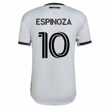 Kandiny Kinder Cristian Espinoza #10 Weiß Auswärtstrikot Trikot 2023/24 T-Shirt
