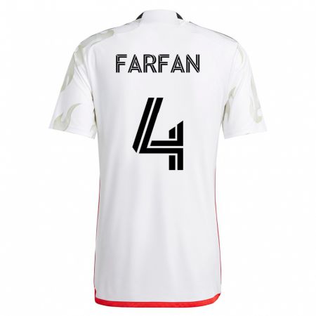 Kandiny Kinder Marco Farfán #4 Weiß Auswärtstrikot Trikot 2023/24 T-Shirt
