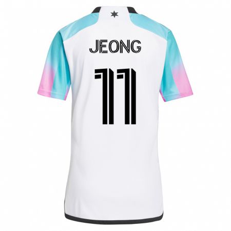 Kandiny Kinder Sang-Bin Jeong #11 Weiß Auswärtstrikot Trikot 2023/24 T-Shirt
