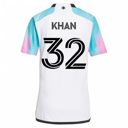 Kandiny Kinder Molik Khan #32 Weiß Auswärtstrikot Trikot 2023/24 T-Shirt